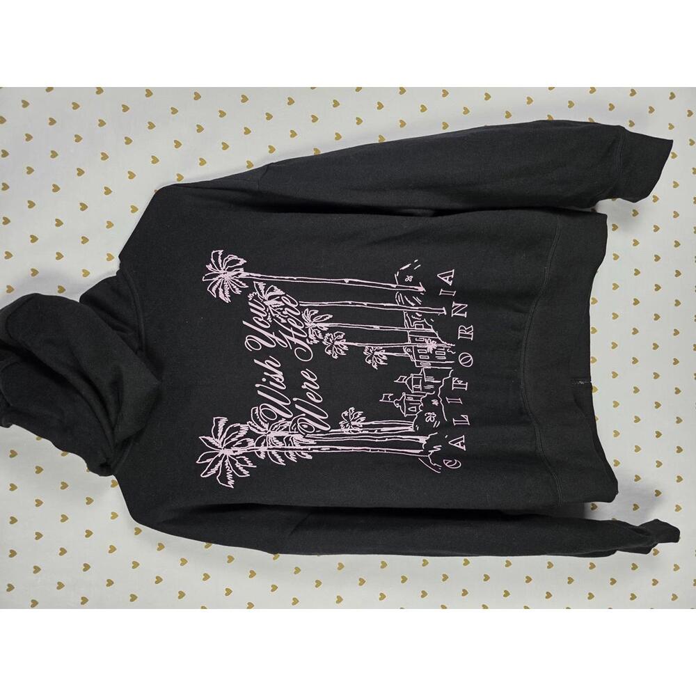PINK Victoria's Secret Black Hoodie with Pink California Graphic